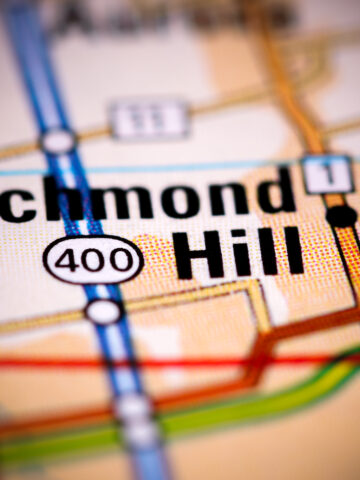Richmond Hill. Canada on a map