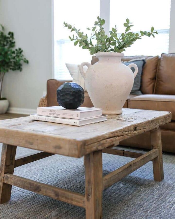 How to Decorate a Coffee Table Farmhouse Style - Nikki's Plate