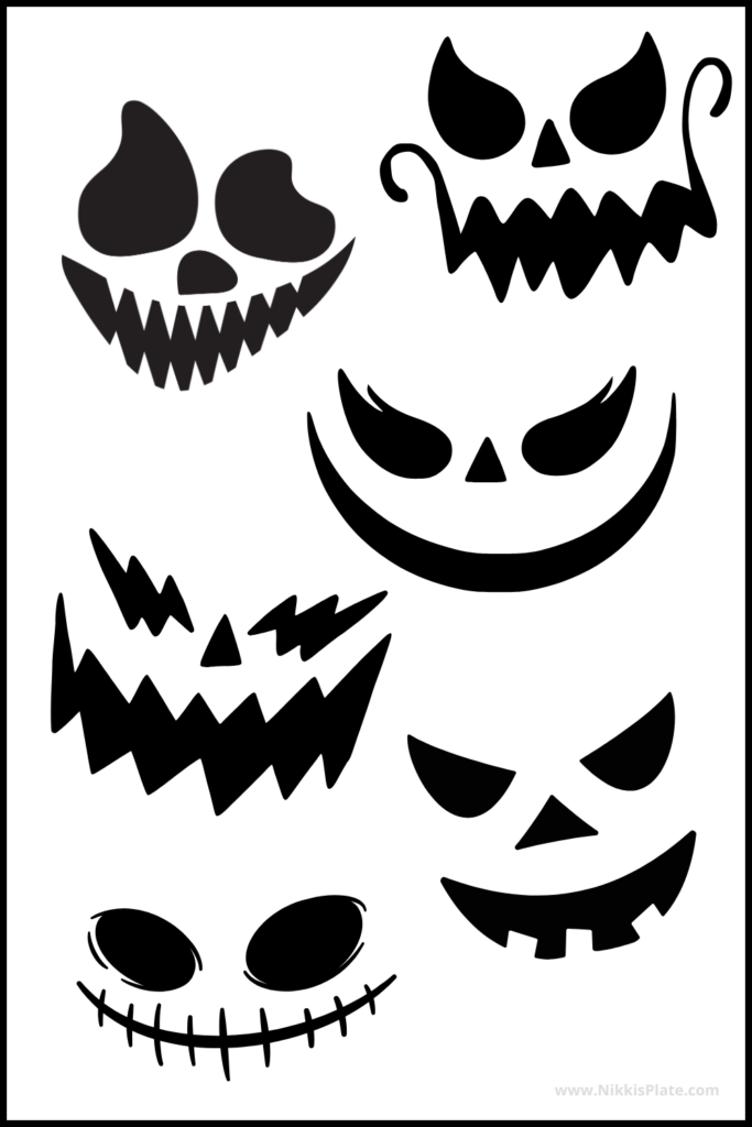 25 FREE Creepy Jack o'lantern Faces Printable Stencils - NP