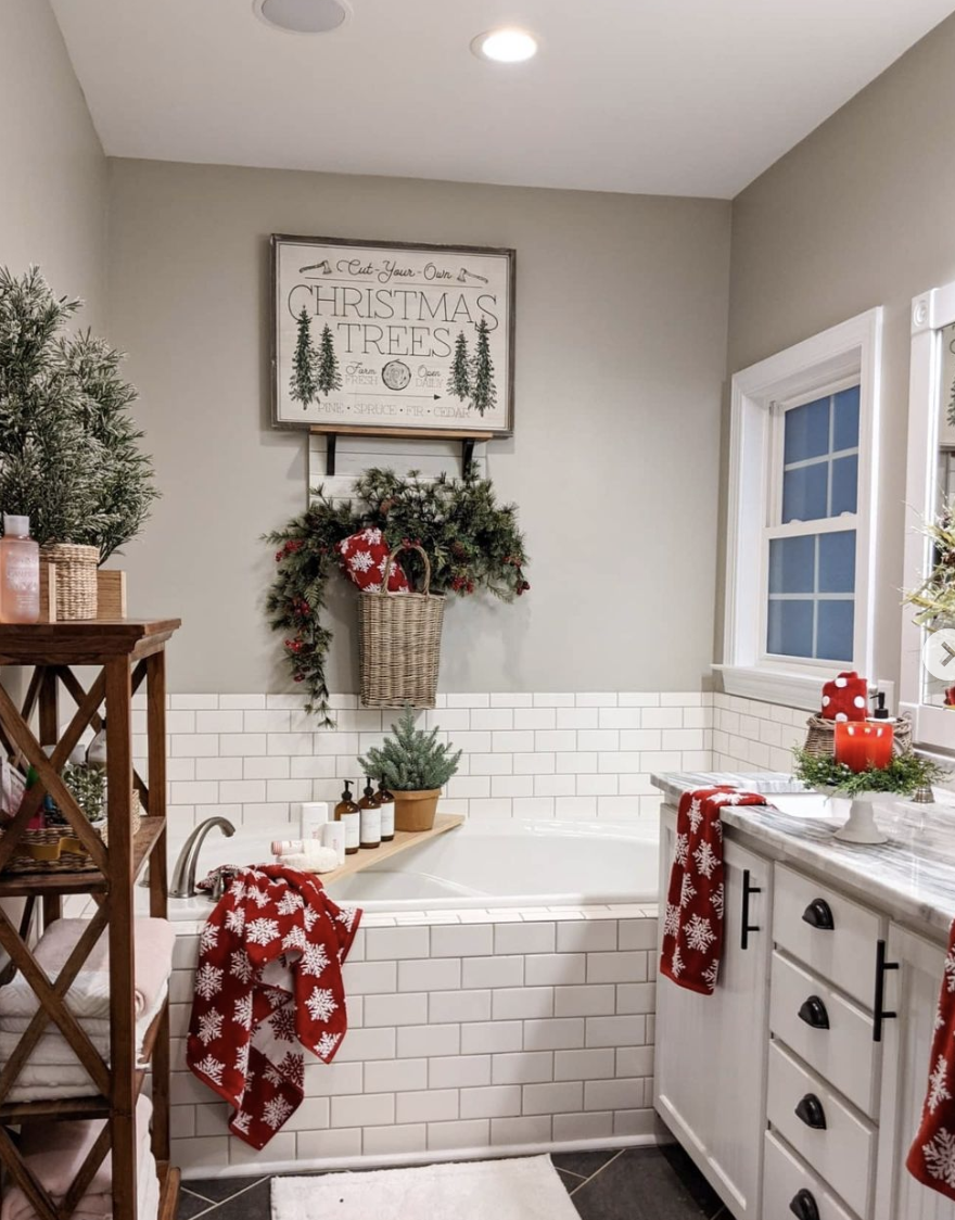 30 Christmas Bathroom Decor Ideas to Try This Season - Get into the festive spirit with these Christmas bathroom decor ideas! Discover unique and budget-friendly tips to transform your bathroom into a winter wonderland, bringing all the Christmas cheer right into your home!