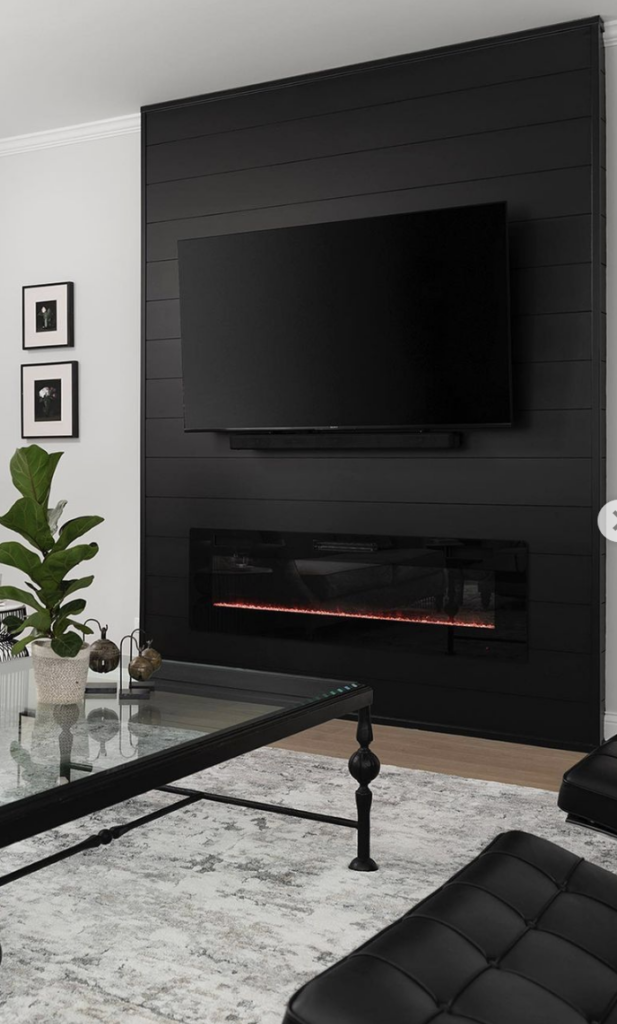 15 Black Shiplap Fireplace Ideas for a Moody Vibe - Nikki's Plate