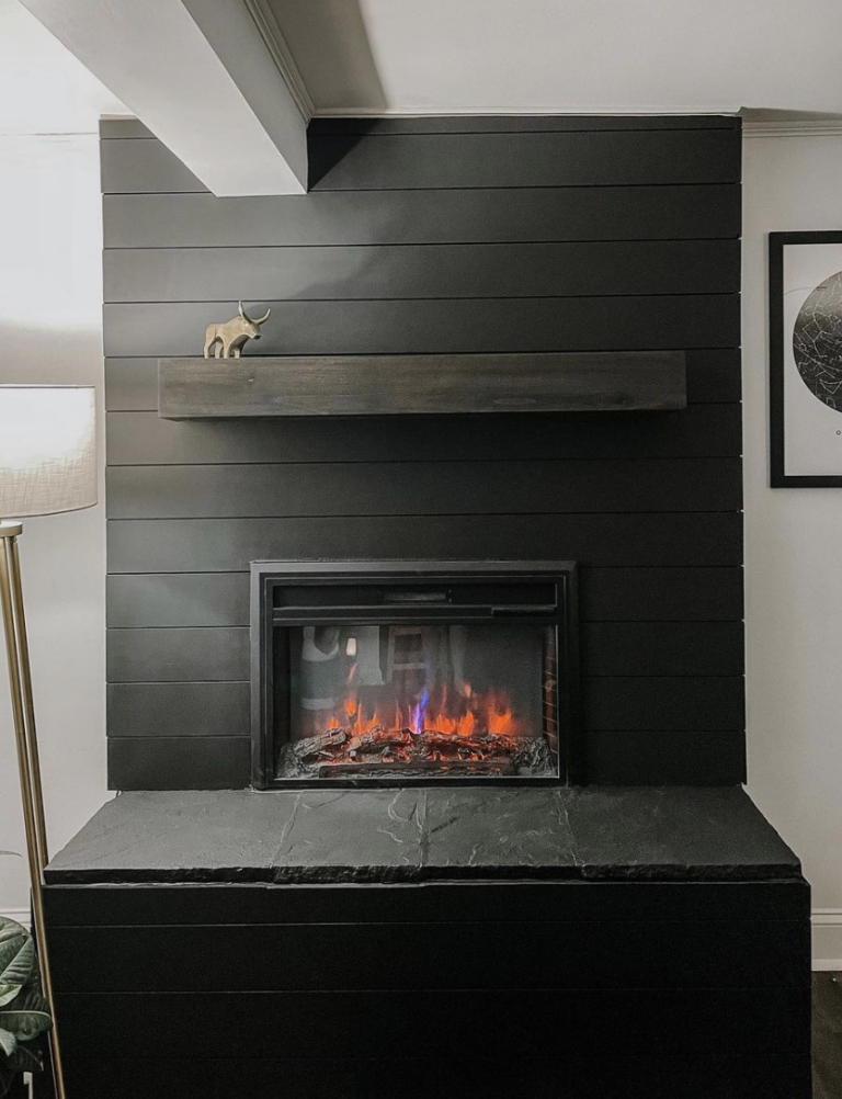 15 Black Shiplap Fireplace Ideas for a Moody Vibe - Nikki's Plate