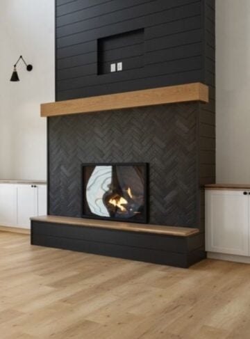 15 Black Shiplap Fireplace Ideas for a Moody Vibe - Nikki's Plate