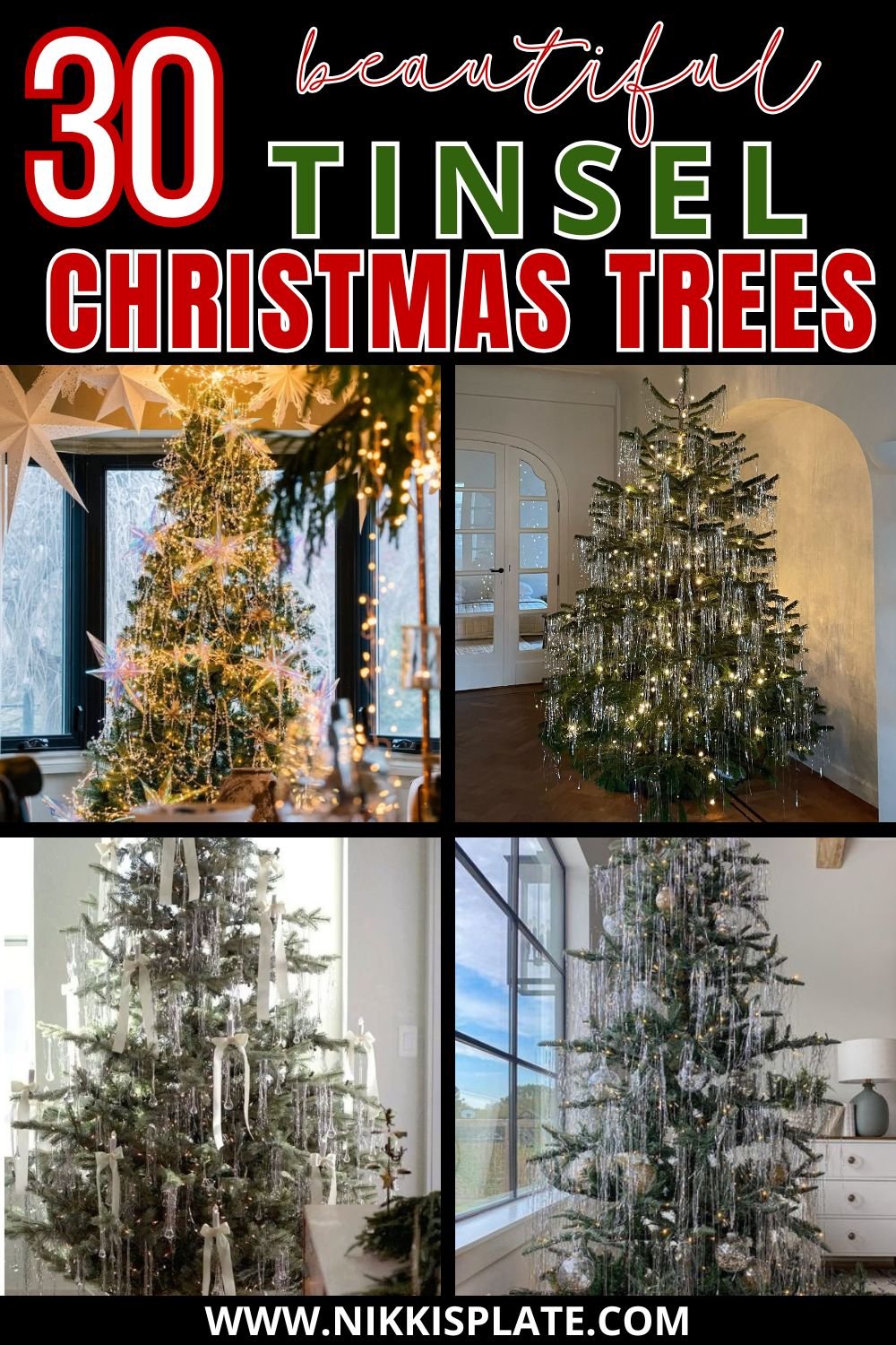 Discover 30 stunning tinsel Christmas tree ideas for 2025 - from vintage glam silver trees to modern minimalist metallics. Get inspired to make your holiday sparkle!