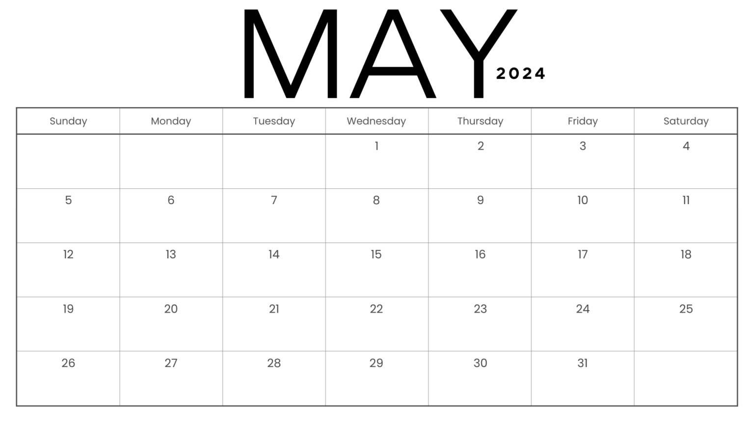 10 FREE PRINTABLE MAY 2024 CALENDAR TEMPLATES NP