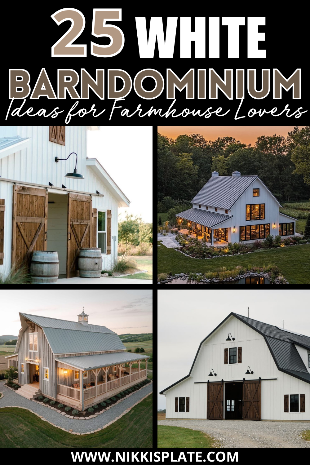 Discover 15 stunning white barndominium ideas for your next project, merging rustic charm and modern sophistication with timeless elegance and design versatility.