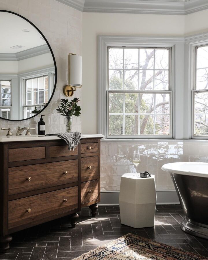 25 Stunning Black Tile Bathroom Floor Ideas That Make a Bold Statement ...