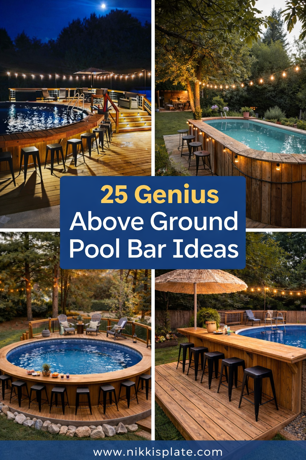 Looking to upgrade your backyard this summer? ☀️ These 25 genius above ground pool bar ideas will completely transform your space into a resort-style retreat! From built-in deck bars and swim-up seating to cozy string lights and tiki umbrella vibes, these creative designs make entertaining effortless. Click through for all 25 inspiring above ground pool bar ideas and start planning your dream backyard oasis today!