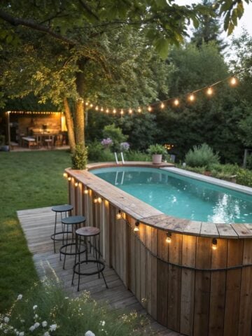Looking to upgrade your backyard this summer? ☀️ These 25 genius above ground pool bar ideas will completely transform your space into a resort-style retreat! From built-in deck bars and swim-up seating to cozy string lights and tiki umbrella vibes, these creative designs make entertaining effortless. Click through for all 25 inspiring above ground pool bar ideas and start planning your dream backyard oasis today!