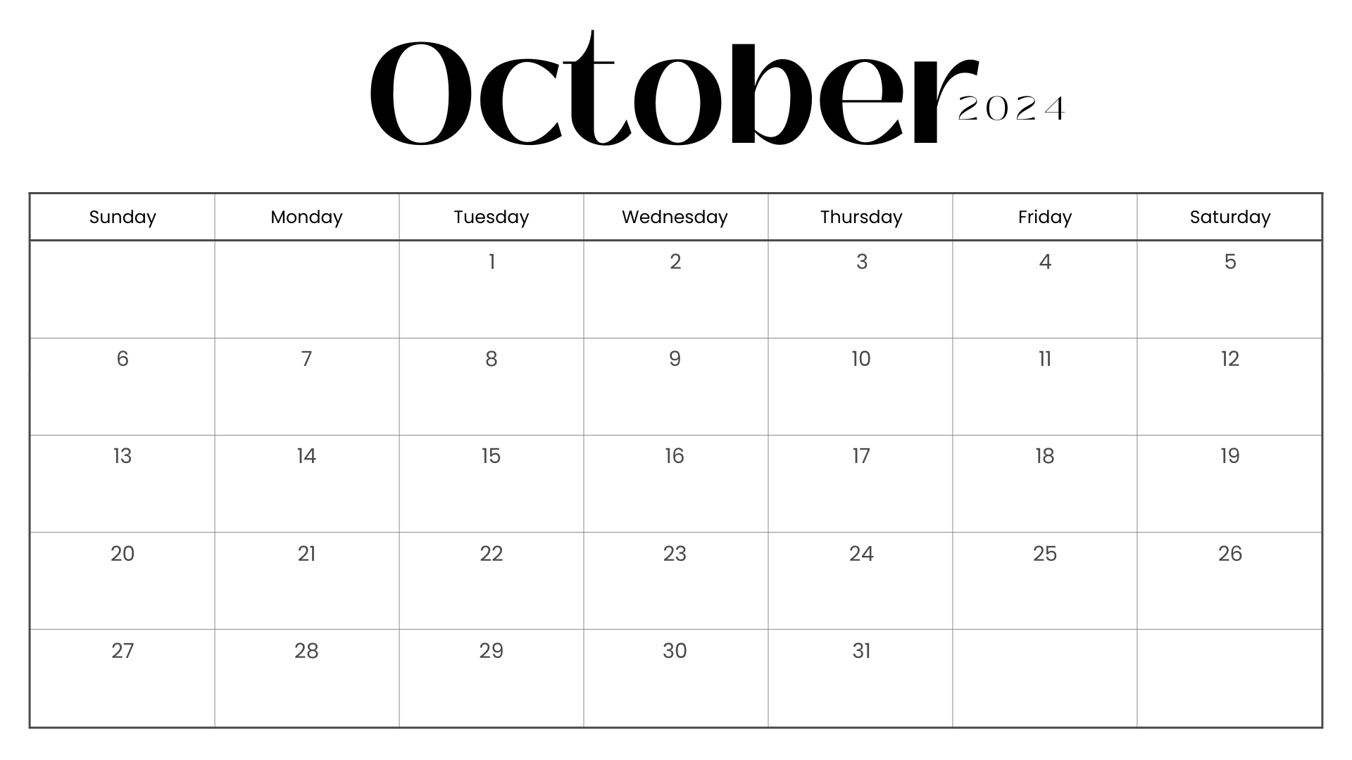 10 Free Printable October 2024 Calendar Templates Nikki S Plate