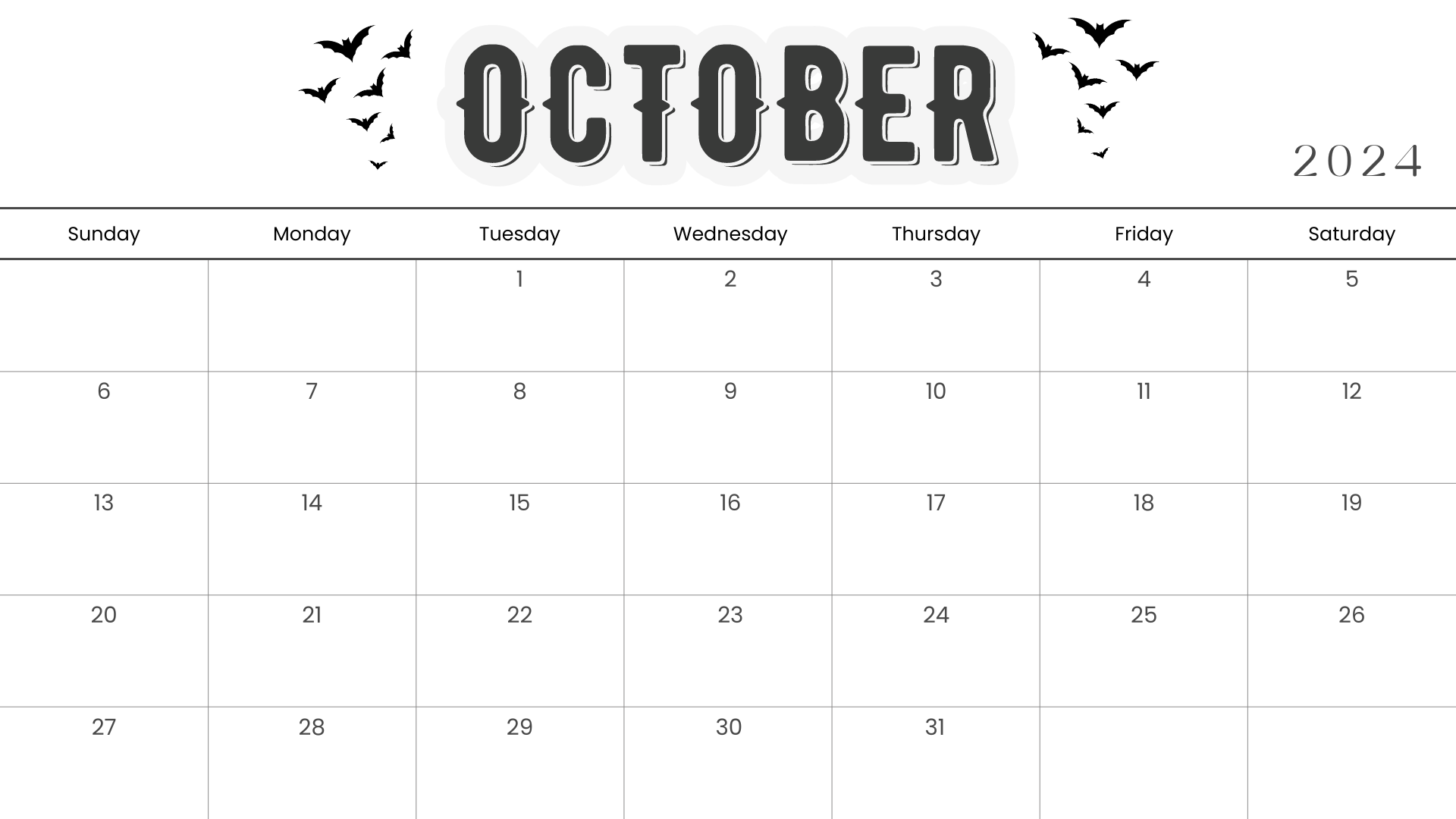 10 free printable october 2024 calendar templates - nikki's plate