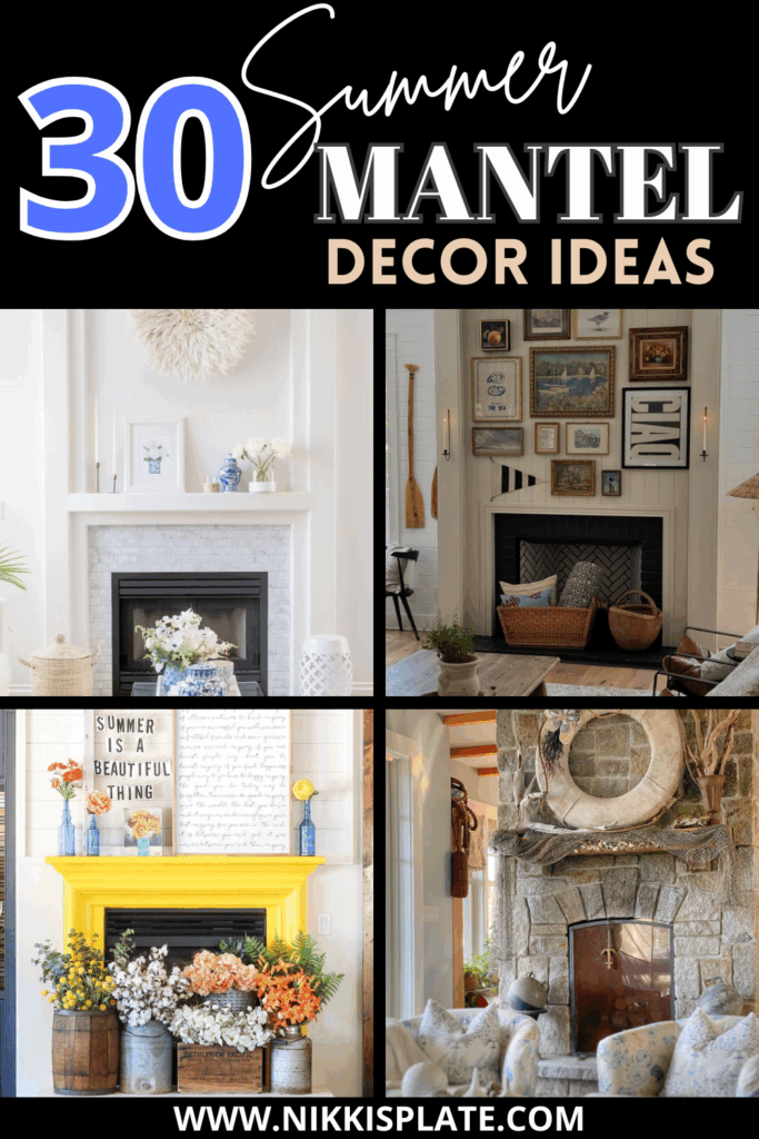 30 Summer Mantel Decor Ideas to Brighten Your Living Room