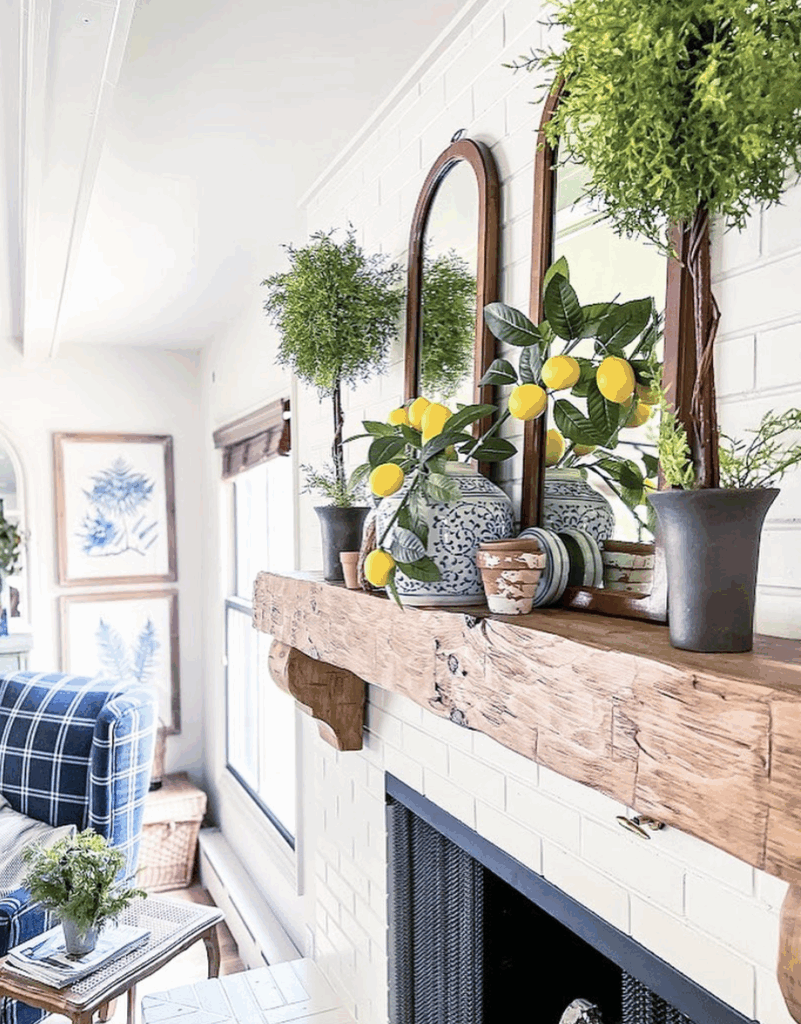 30 Summer Mantel Decor Ideas to Brighten Your Living Room