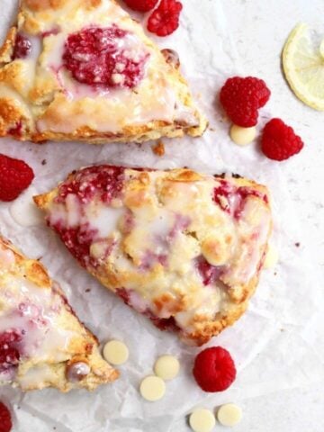 Raspberry White Chocolate Sourdough Scones - Here are 15 of the best sourdough scone recipes—sweet, savory, and perfect for using up sourdough discard. Easy, flavorful, and ideal for any season.