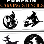 Download 15 FREE Witch Pumpkin Carving Stencils! Magical and spooky printable templates perfect for Halloween. Easy to carve designs for beginners and pros.