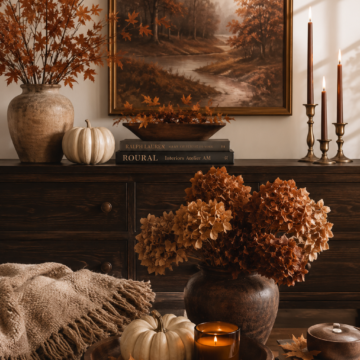 Discover the top fall decor trends for 2026 with cozy, stylish ideas for creating a warm and inviting home. From dark wood finishes and vintage accents to rich earthy colors, brass candlesticks, soft textiles, and elegant pumpkin decor, this fall decorating inspiration is perfect for a cozy autumn home refresh.