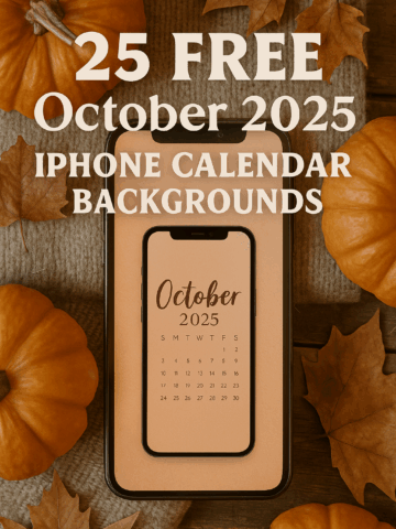 25 Free October 2025 iPhone Calendar Backgrounds – aesthetic Halloween and fall wallpapers for iPhone, cute October phone backgrounds with pumpkins, bats, and cozy seasonal designs from Nikki’s Plate