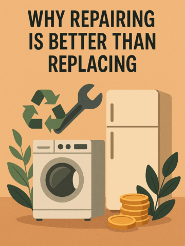 Discover why repairing household appliances is better than replacing them. Save money, reduce electronic waste, conserve resources, and support a more sustainable lifestyle with sustainable repairs