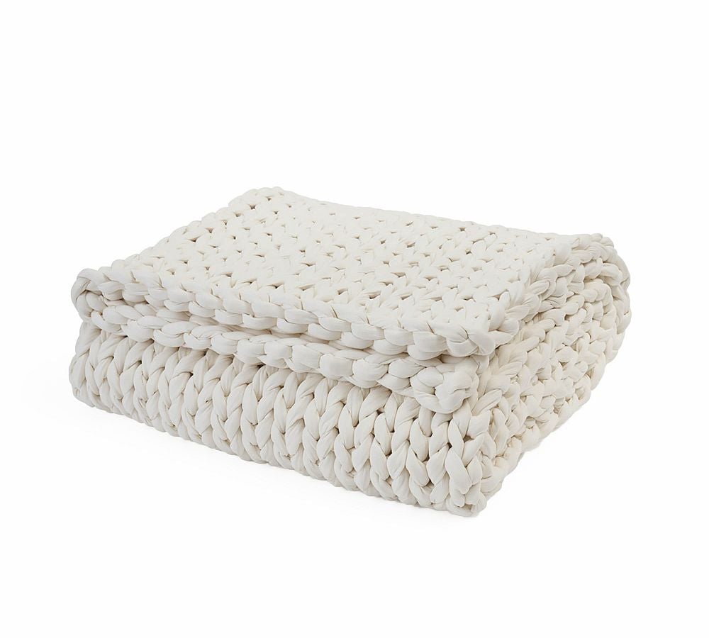 chunky knit weighted cotton blanket farmhouse home gift idea 2025