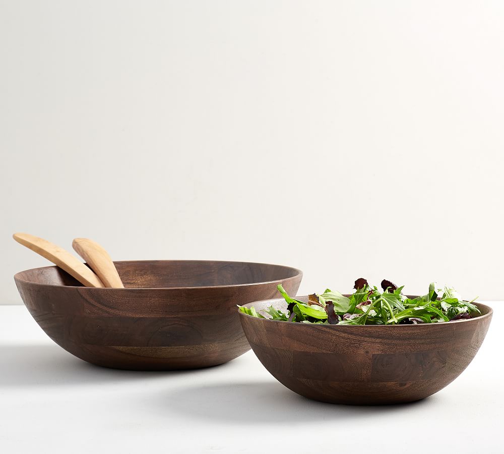 handcrafted wood salad bowls farmhouse kitchen serving gift idea 2025