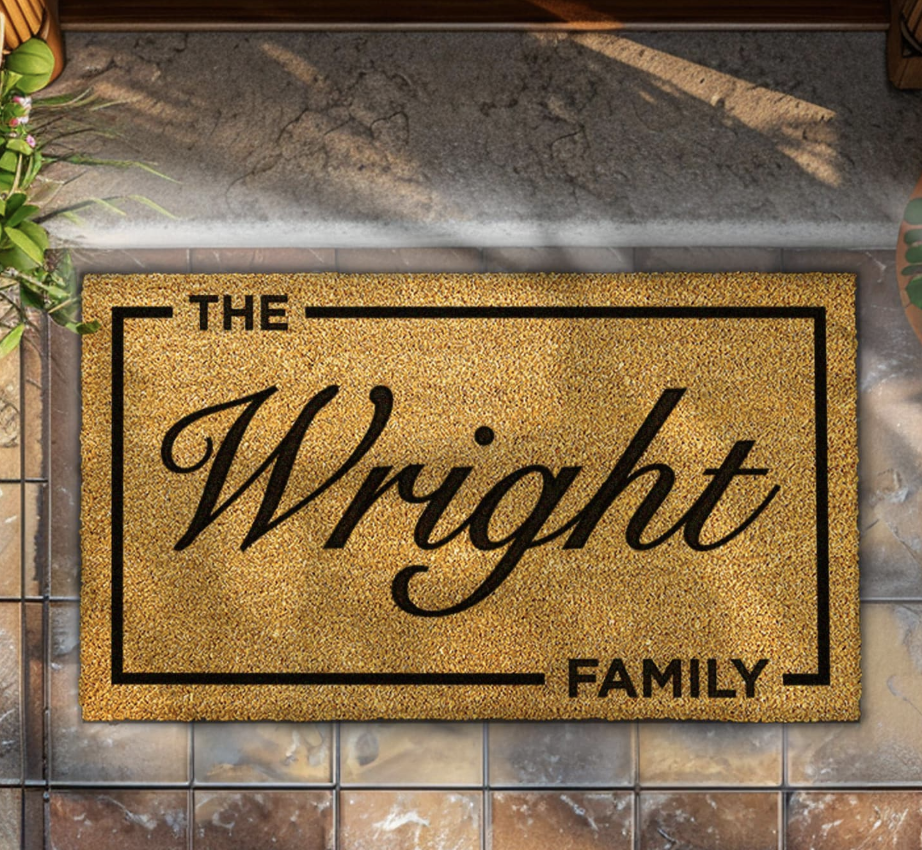 personalized family name doormat farmhouse entryway housewarming gift idea 2025