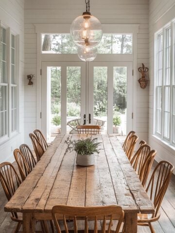 Create a farmhouse-inspired dining room that blends rustic charm with modern elegance. Discover how to use natural materials, neutral tones, and contemporary accents to design a warm, inviting space perfect for everyday meals or special gatherings.
