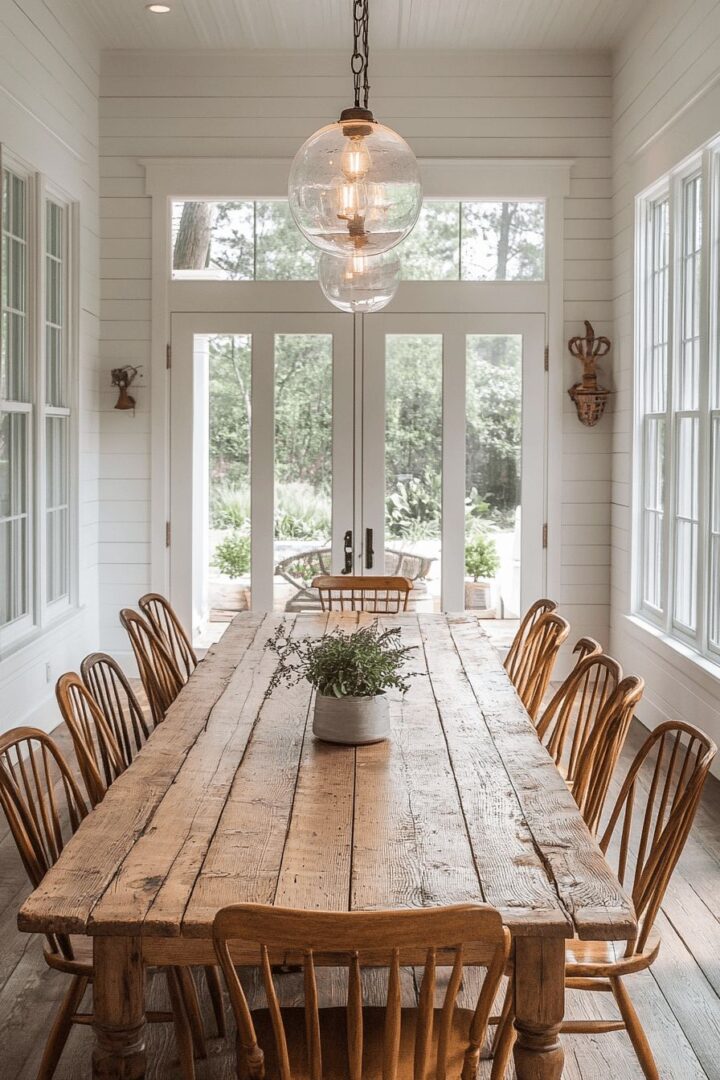 How to Design a Farmhouse-Inspired Dining Room with Modern Touches