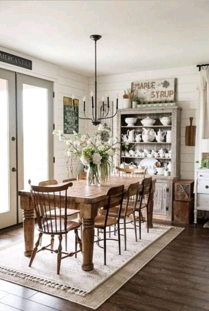 How to Design a Farmhouse-Inspired Dining Room with Modern Touches