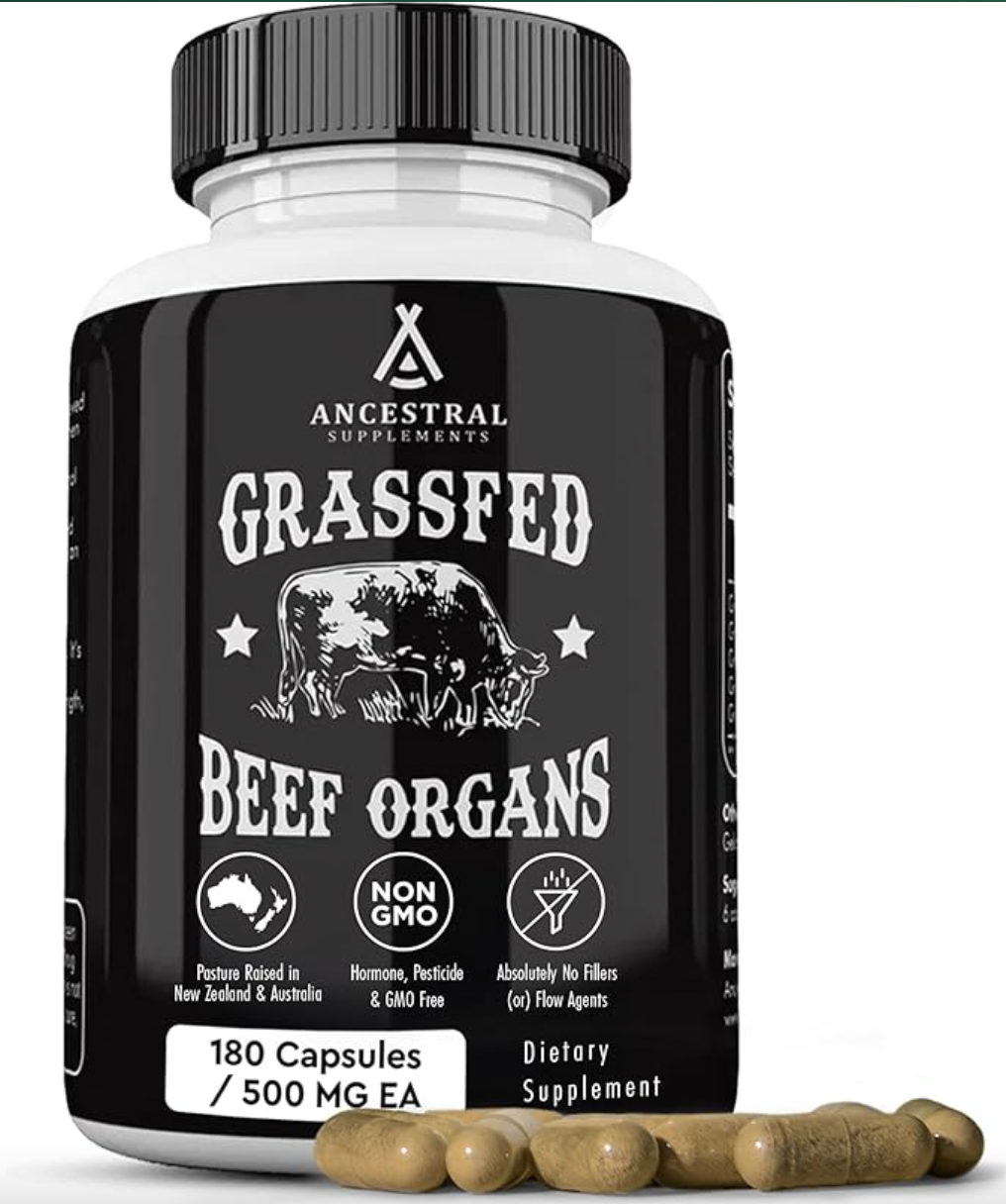 Ancestral Supplements grassfed beef organs non-toxic nutrient supplement from grass-fed cattle