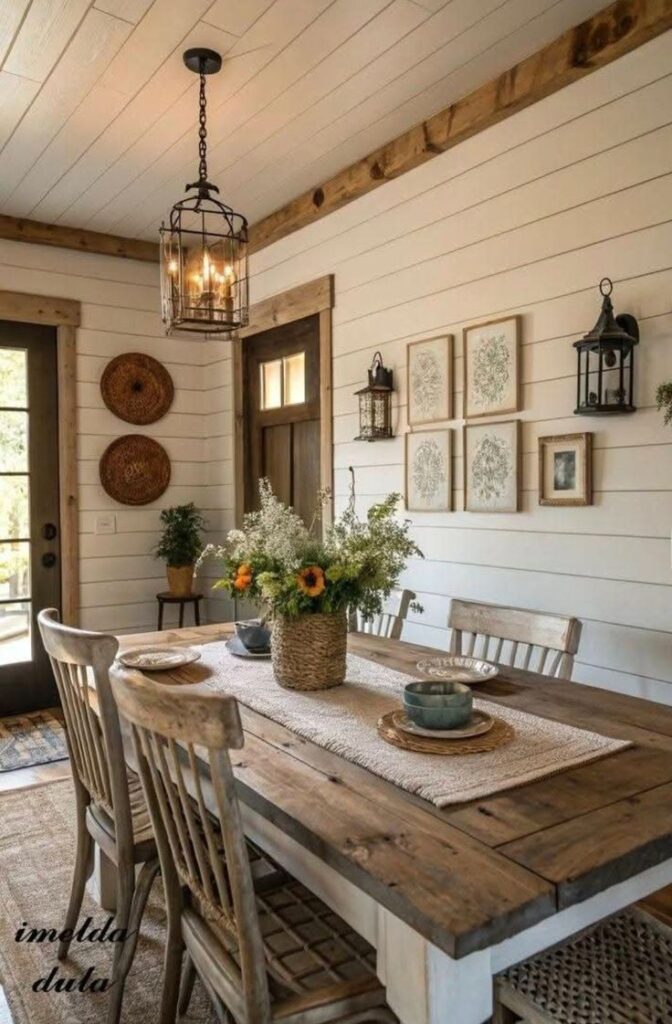 How to Design a Farmhouse-Inspired Dining Room with Modern Touches