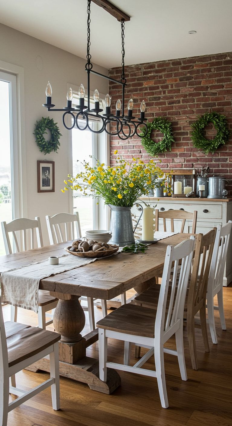 Create a farmhouse-inspired dining room that blends rustic charm with modern elegance. Discover how to use natural materials, neutral tones, and contemporary accents to design a warm, inviting space perfect for everyday meals or special gatherings.