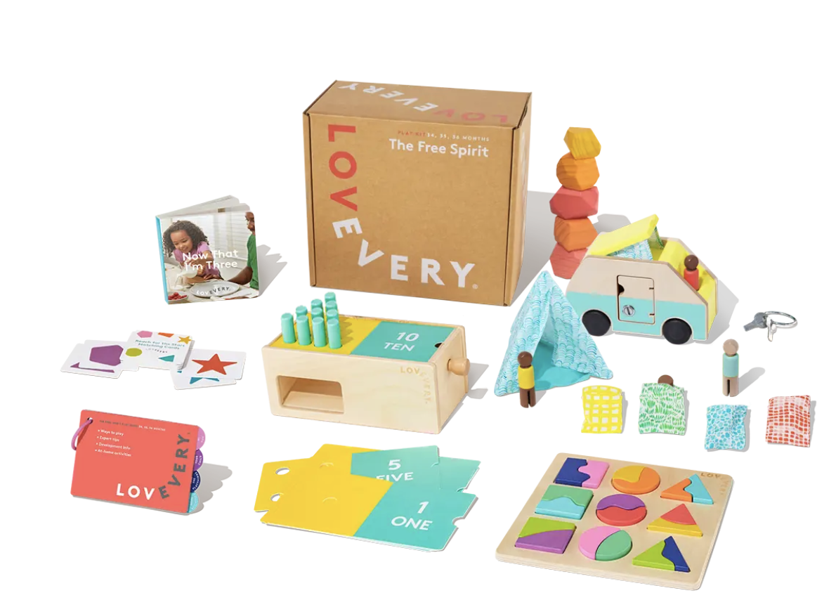 Lovevery The Free Spirit Play Kit with wooden and fabric Montessori toys non-toxic educational set for toddlers