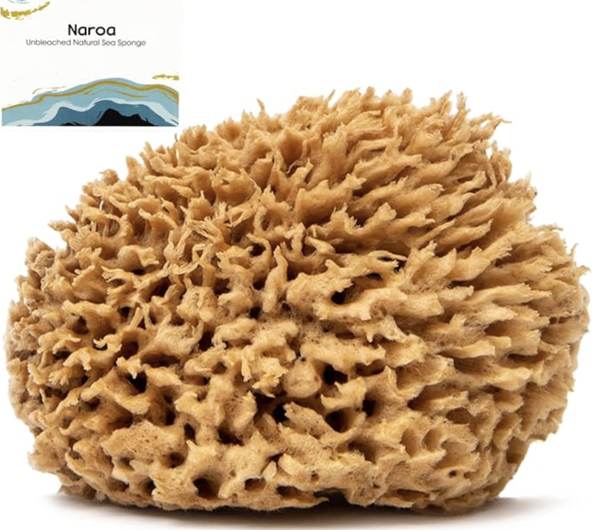 Naroa unbleached natural sea sponge eco-friendly non-toxic bath accessory for sensitive skin