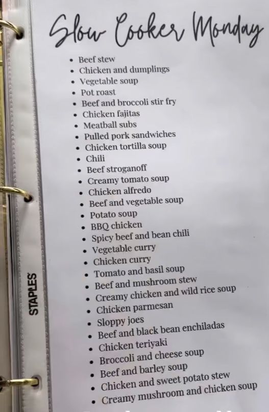 Printable meal planner binder page titled 