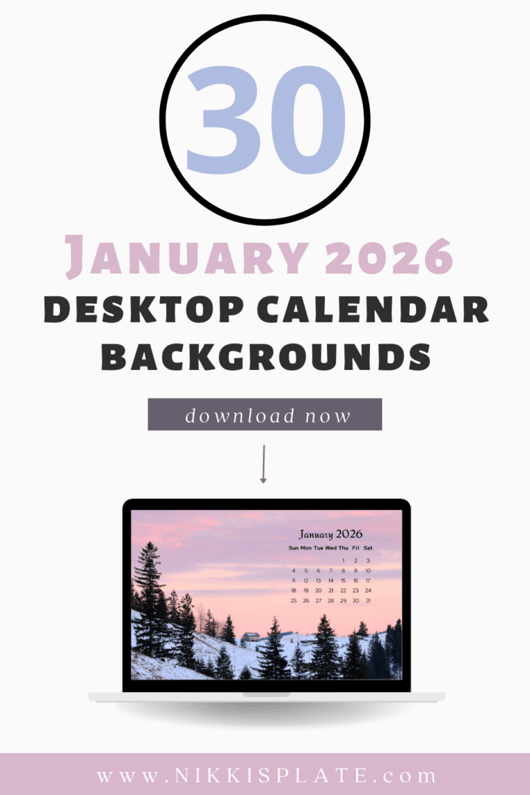 30 Free January 2026 Desktop Calendar Backgrounds (EASY DOWNLOAD)