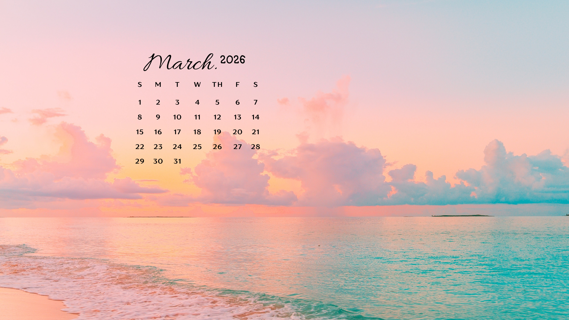 Free March  Desktop Calendar Backgrounds (EASY DOWNLOAD)