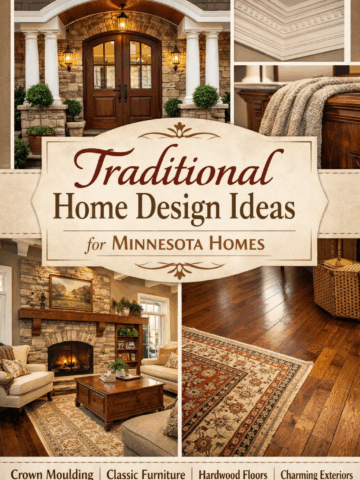 Looking for timeless home style? These traditional home design ideas for Minnesota homeowners show how to use crown moulding, hardwood floors, natural materials, and classic curb appeal to create a warm, elegant, and inviting home. Perfect for farmhouse lovers, classic interiors, and anyone wanting a cozy, lived-in look that never goes out of style. Save this for home renovation, exterior upgrades, and interior design inspiration! #TraditionalHome #MinnesotaHomes #ClassicHomeStyle #FarmhouseDesign #TimelessDecor #HomeRenovation #CurbAppeal #InteriorDesignIdeas #HomeInspo