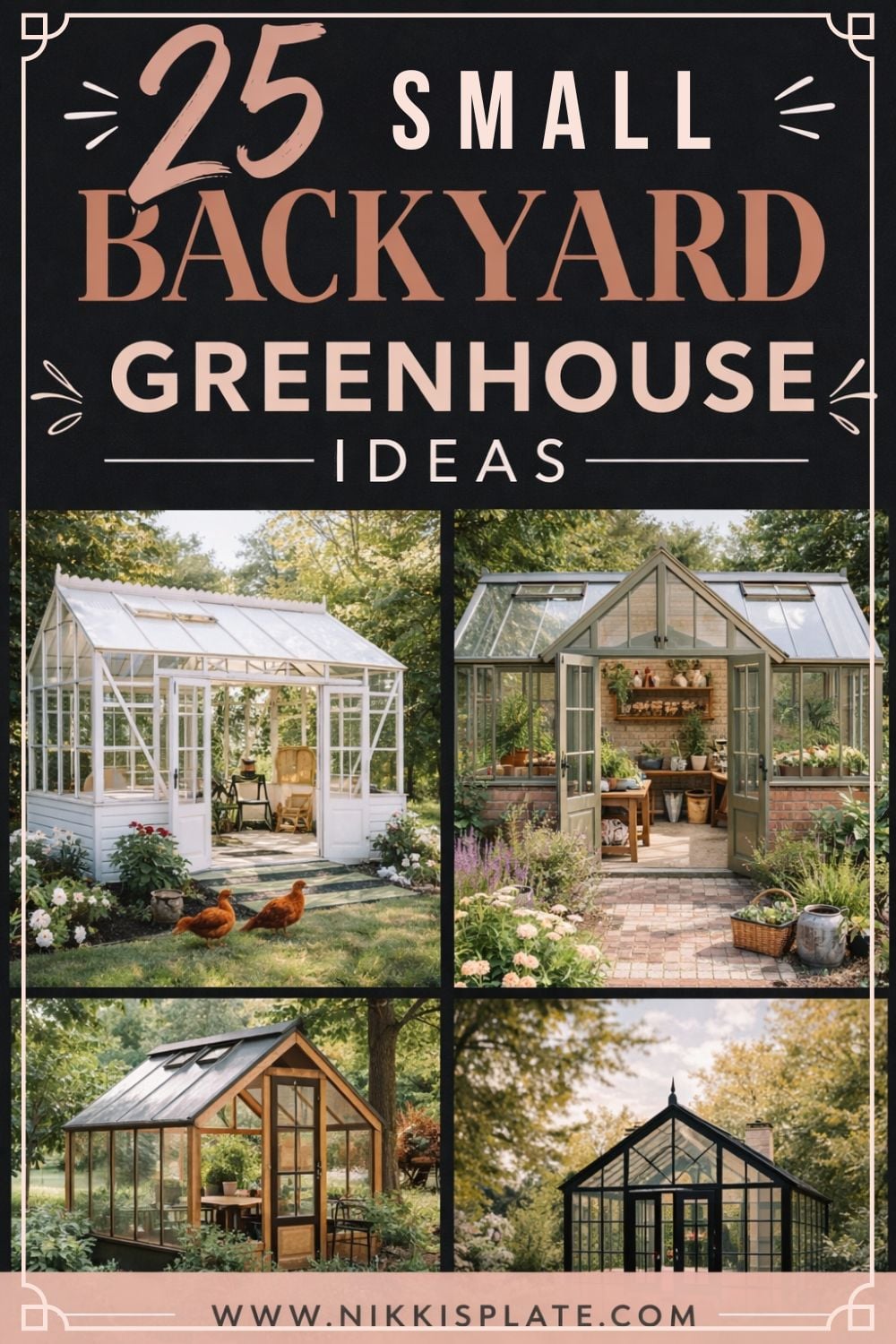 Dreaming of your own backyard greenhouse? 🌿 These small backyard greenhouse ideas are perfect for creating a cozy, functional garden space—no matter your yard size. From charming cottage-style designs to modern glass structures, save this for inspiration when planning your own greenhouse garden setup!