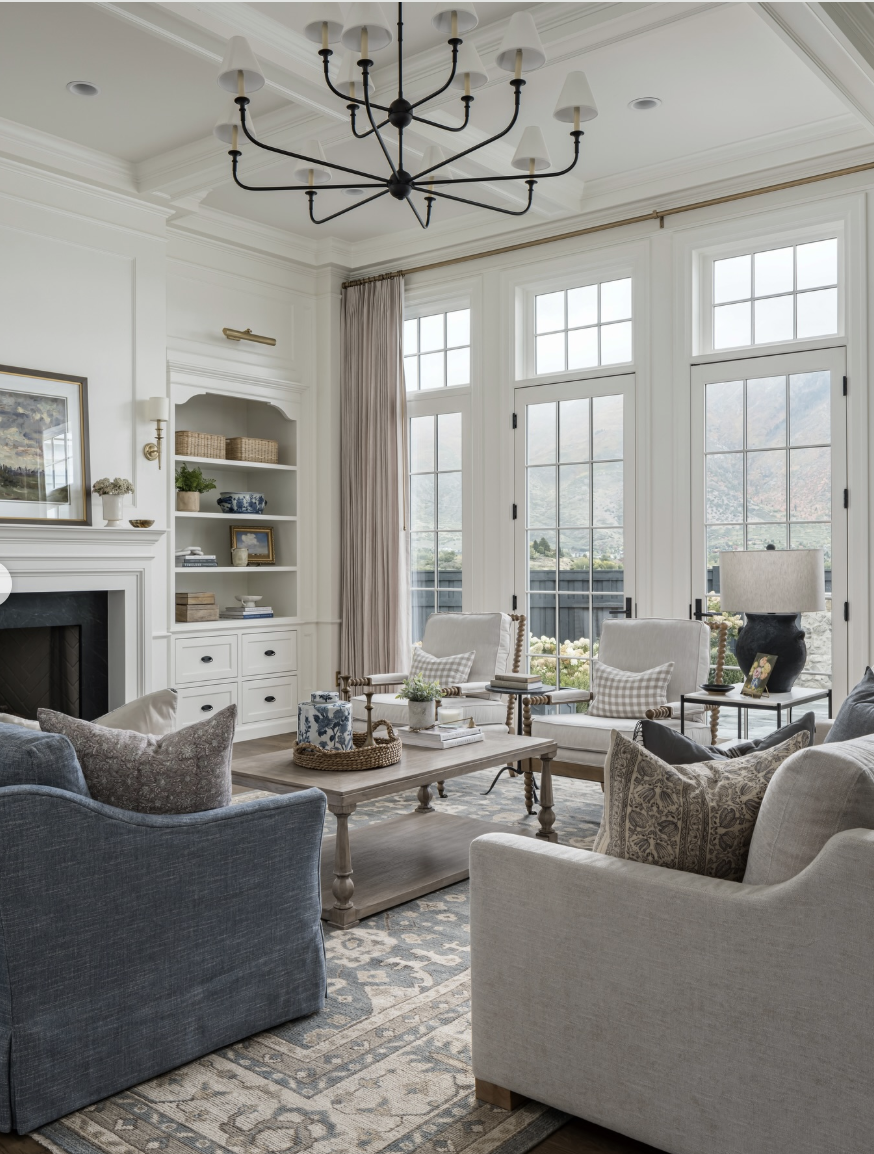 upgrade your home on a budget with a bright cozy living room featuring neutral furniture, layered textures, and elegant lighting