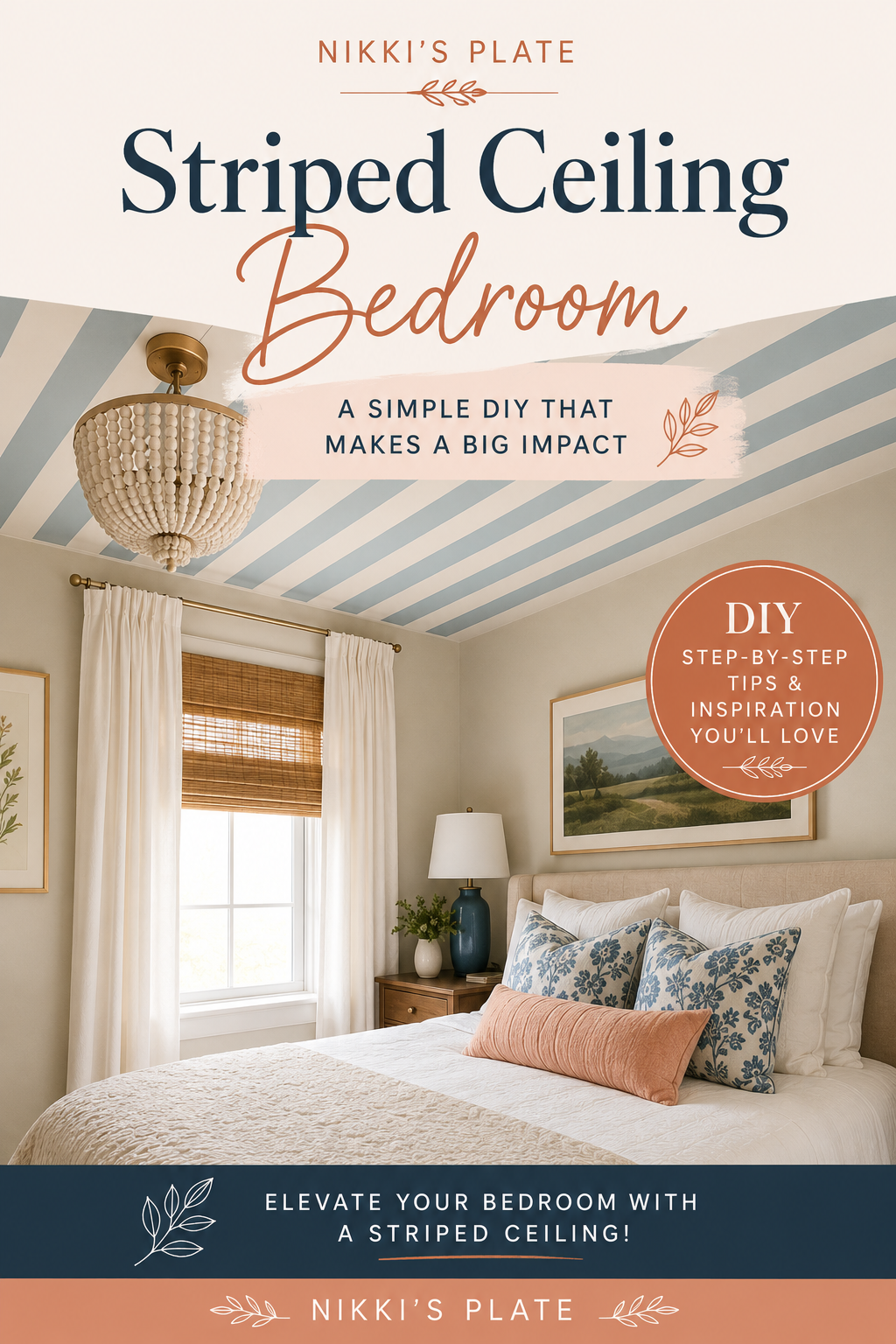 Striped ceiling bedrooms are one of the biggest interior design trends right now. Browse 25 beautiful striped ceiling bedroom ideas for modern, farmhouse, and classic homes.