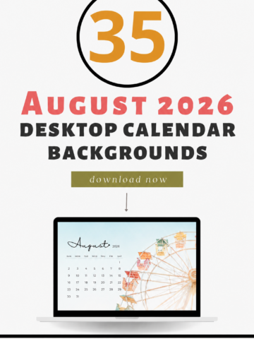 Download 35 free August 2026 desktop calendar backgrounds, including soft neutral, feminine, summer, and back-to-school inspired wallpaper designs. Perfect for refreshing your laptop or computer screen with a pretty monthly calendar.