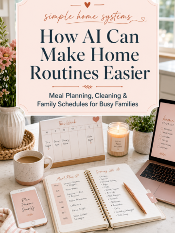 Discover how AI can make home routines easier for busy families, from meal planning and grocery lists to cleaning schedules and family calendars. These simple home systems can help you feel more organized, save time, and make everyday life run smoother. Perfect for moms looking for practical home organization and routine ideas.