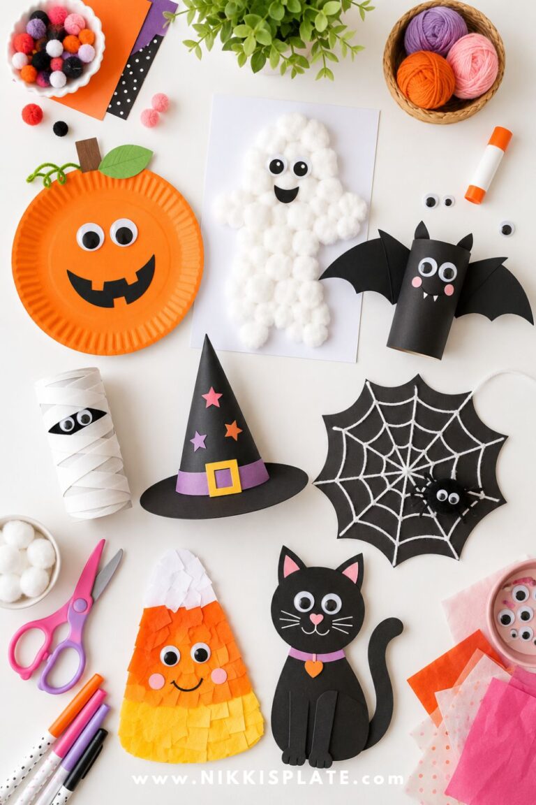 Looking for easy Halloween crafts for kids? These cute and simple Halloween craft ideas include pumpkins, ghosts, bats, mummies, candy corn, and more. Perfect for toddlers, preschoolers, classrooms, and cozy fall afternoons at home!