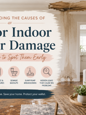 Major indoor water damage can happen quickly from burst pipes, appliance leaks, sewage backups, sump pump failures, or hidden plumbing issues. Here’s how to recognize the most common causes and why acting early matters.