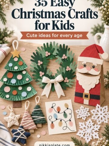 Make the season extra sweet with 35 easy Christmas crafts for kids. Find low-mess paper projects, ornaments, keepsakes, Santa and reindeer crafts, snowflakes, cards and ideas for toddlers, preschoolers and older kids. Each idea includes simple materials, time, mess level and adult-prep tips.