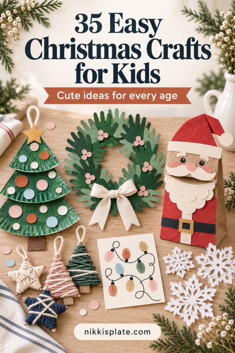 Make the season extra sweet with 35 easy Christmas crafts for kids. Find low-mess paper projects, ornaments, keepsakes, Santa and reindeer crafts, snowflakes, cards and ideas for toddlers, preschoolers and older kids. Each idea includes simple materials, time, mess level and adult-prep tips.