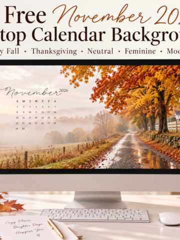 35 free November 2026 desktop calendar backgrounds in cozy fall, Thanksgiving, neutral, feminine and moody aesthetic designs