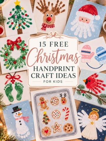 Turn little hands, feet and fingerprints into Christmas trees, reindeer, wreaths and sweet handmade gifts. These 15 free craft ideas include simple instructions, practical tips and a peek at my Christmas keepsake countdown book!